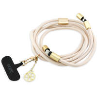 Guess Guess Crossbody Strap PU 4G Metal Logo univerzális pánt, USB-C-USB-C töltő- és adatkábellel, bézs