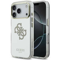 Guess Guess PC/TPU Mirror 4G Glitter Logo Apple iPhone 17 Pro Max csillámos hátlap tok kameravédő peremmel, MagSafe, arany