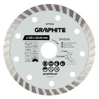 Graphite Graphite Gyémánt vágókorong 125x22.2mm, turbo, száraz és vizes