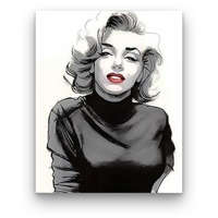 Számfestő Fekete Fehér Marilyn Monroe - akciós számfestő készlet (20x30cm)