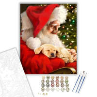 Creative Land Kft Télapó kiskutyával - számfestő készlet