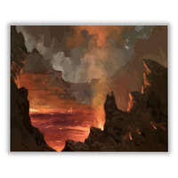 Számfestő Vulkán belseje - számfestő készlet