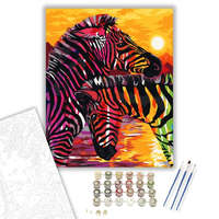 Creative Land Kft Zebrák - számfestő készlet – 40×50 cm (Keretre feszítve)