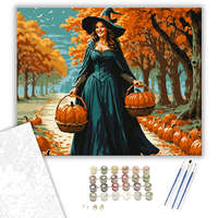 Creative Land Kft Őszi boszorkány tökökkel - számfestő készlet