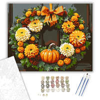 Creative Land Kft Őszi koszorú színes krizantémokkal - számfestő készlet