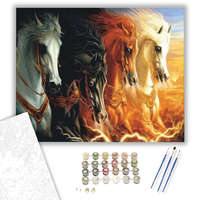 Creative Land Kft Villám lovak - számfestő készlet – 40×50 cm (Keretre feszítve)