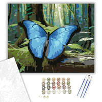 Creative Land Kft Kék Morpho Pillangó Erdőben - számfestő készlet