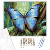 Creative Land Kft Kék Morpho Pillangó Esőerdei Fán - számfestő készlet