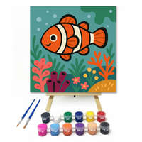 Creative Land Kft Vidám Bohóchal a Víz Alatt - gyerek számfestő készlet – 20×20 cm (Keretre feszítve)