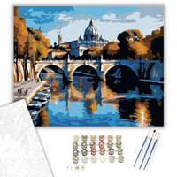 Creative Land Kft Római Híd és Szent Péter Bazilika - számfestő készlet – 40×50 cm (Keretre feszítve)