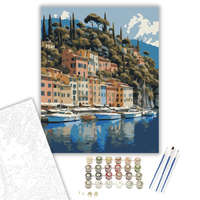 Creative Land Kft Portofino Kikötője - számfestő készlet – 40×50 cm (Keretre feszítve)