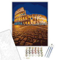 Creative Land Kft Római Colosseum Éjszakai Fényben - számfestő készlet – 40×50 cm (Keretre feszítve)