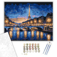Creative Land Kft Eiffel-torony Éjszakai Fényekben - számfestő készlet – 40×50 cm (Keretre feszítve)