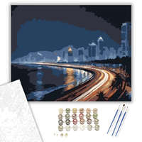Creative Land Kft Mumbai Éjszakai Fények - számfestő készlet – 40×50 cm (Keretre feszítve)
