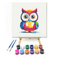 Creative Land Kft Szivárványos fülesbagoly - gyerek számfestő készlet