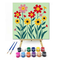 Creative Land Kft Virágos álom - gyerek számfestő készlet – 20×20 cm (Keretre feszítve)