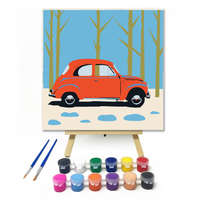 Creative Land Kft Piros autó az erdőben - gyerek számfestő készlet
