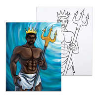 Számfestő Poseidon szigonya - előrerajzolt élményfestő készlet