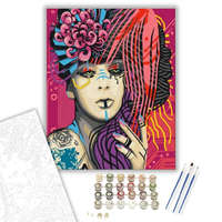 Creative Land Kft Színes Absztrakt Nő - számfestő készlet – 40×50 cm (Keretre feszítve)