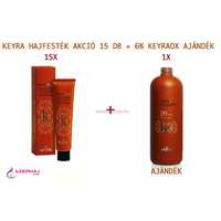  KEYRA Colors hajfesték akció 15 db + 1 db KEYRA Keyraox 6% 900 ml (AJÁNDÉK: 1 db KEYRA Keyraox 6% 900)