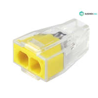 Commel Commel 2-es vezeték összekötő tömör vezetékekhez, 0,75-2,5 mm2, átlátszó sárga, 20 db
