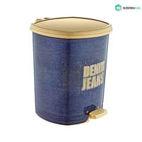 ÖZ-ER PLASTIK Műanyag pedálos szemetes, kék/arany mintás DENIM 20L