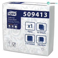 TORK Tork szalvéta textilhatású Elegance, 40/1 fehér, ARABESQUE, 50 lap/csg, 10csg/karton