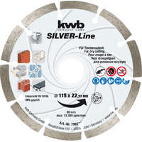KWB KWB 796170 PROFI SILVER-LINE CUT-FIX® Gyémánt vágótárcsa 115x22,23x7,0x2,5mm