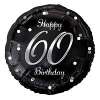 Happy Birthday 60 B&C Silver fólia lufi 36 cm