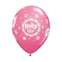 Baby Girl Pink Mix léggömb, lufi 6 db-os 11 inch (28 cm)