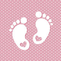 Babaváró Little Feet Pink szalvéta 20 db-os 33x33 cm