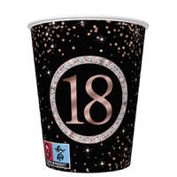 Happy Birthday 18 Rose Gold papír pohár 8 db-os 250 ml
