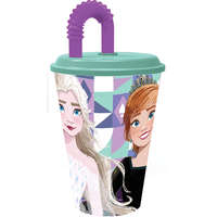 Disney Jégvarázs Ice Magic szívószálas pohár, műanyag 430 ml