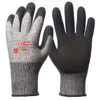 Coverguard 1CRHB EUROCUT 5 SZÜRKE VÁGÁSBIZTOS munkavédelmi kesztyű TENYERÉN FEKETE KREPP LATEX