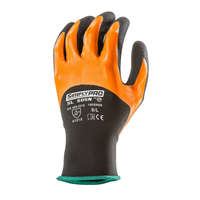 Eurotechnique 1NISN Munkavédelmi kesztyű, SZERELŐKESZTYŰ, DUPLARÉTEGŰ NARANCS NITRIL MÁRTOTT, csúszásbiztos tenyér, gumírozott mandzsetta