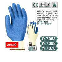 Europrotection 7068-70 Taeki5 Tenyerén kék latex, vágásbiztos 250°C-ig hőálló munkavédelmi kesztyű