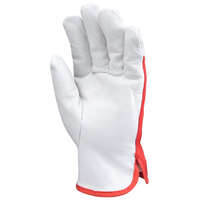 Coverguard 878-80 BŐR munkavédelmi KESZTYŰ, SZÜRKE SZÍNMARHA/PIROS PAMUT, CSUKLÓGUMI