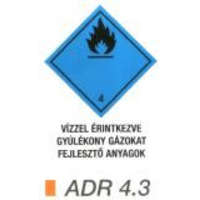 Vízzel érintkezve gyúlékony gázokat fejlesztö anyag ADR 4.3