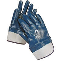 Cerva BORIN Varrott pamut munkavédelmi kesztyű, vastagon mártott csúszásgátló nitril bevonattal, széles mandzsettával