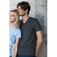 Kariban KARIBAN MEN'S SHORT SLEEVE (KA357) nyári rövid ujjú férfi póló V nyakú oldalvarrott testhez álló, 100% Pamut