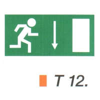 Menekülési út a lépcsőn lefelé, ajtó jobbra t 12
