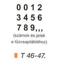  Tüzcsap számok ívben (4 cm) t 47