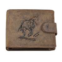 WILD WILD lovas motívumos, nyelves bőr pénztárca