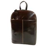 RIALTO Rialto rejtett előzsebes barna bőr divathátizsák TARW163327/MO-08