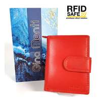 GINA MONTI Gina Monti RFID védett, piros , három részes női bőr pénztárca 2376
