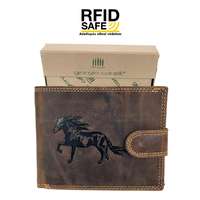 GIORGIO CARELLI Giorgio Carelli RFID védett, lovas, rugalmas nyelves bőr pénztárca 417797-702