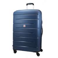 RONCATO Roncato FLIGHT DLX kék négykerekes, bővíthető zippes közepes bőrönd R-3462