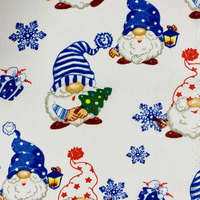 Canvas KARÁCSONYMANÓK, extra széles, karácsonyi mintás pamutvászon - kék