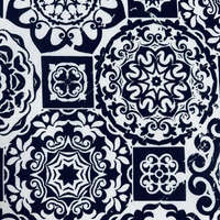 HomeTextiles BLACK AND WHITE, csempe mintás lakástextil, dekorvászon