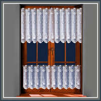 Vitrage KAWA, kávéscsésze mintás, fehér vitrázs függöny, 65 cm magas - maradék darab: 0,63 m
